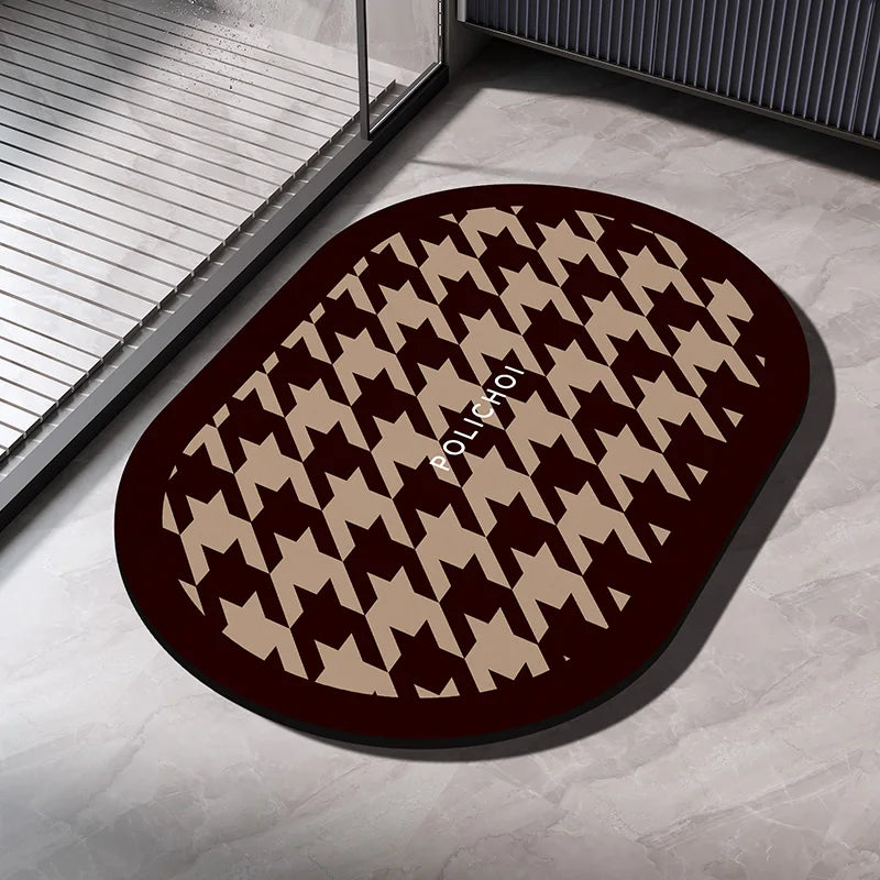 Diatomaceous Earth Bath Mat - Super Absorbent & Quick-Dry Non-Slip Bathroom Floor Mat