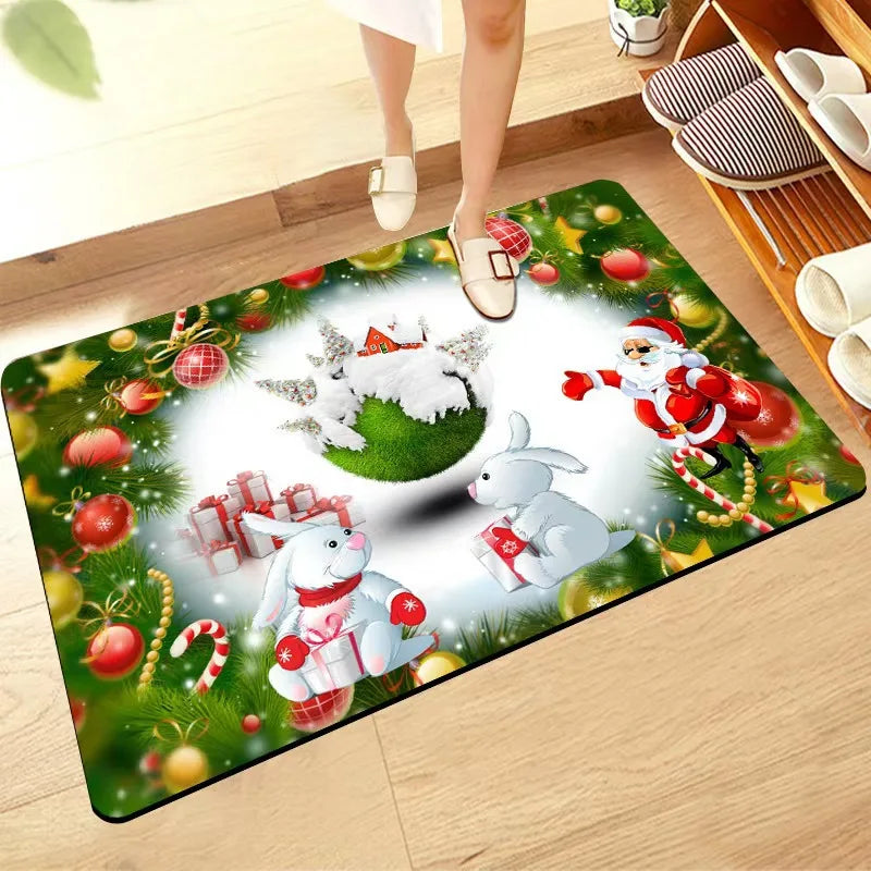 Christmas Diatomite Doormat - Quick-Dry, Absorbent & Non-Slip for Toilet Door