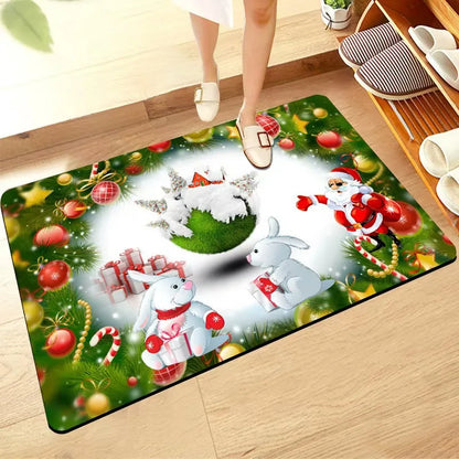Christmas Diatomite Doormat - Quick-Dry, Absorbent & Non-Slip for Toilet Door