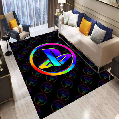 3D Abstract Gamepad Rug, Modern Video Game Carpet for Living Room, Non-Slip Kids Play Mat, Unique Controller Shaped Floor Decor