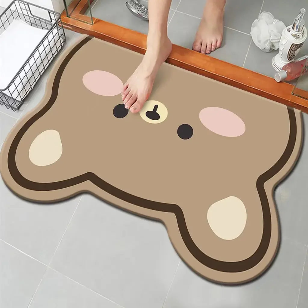 Cute Diatomite Bath Mat - Quick-Dry, Super Absorbent & Non-Slip
