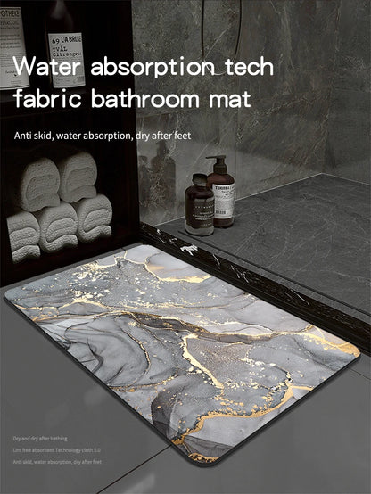Diatomaceous Earth Bath Mat - Super Absorbent & Quick-Dry Non-Slip Bathroom Floor Mat