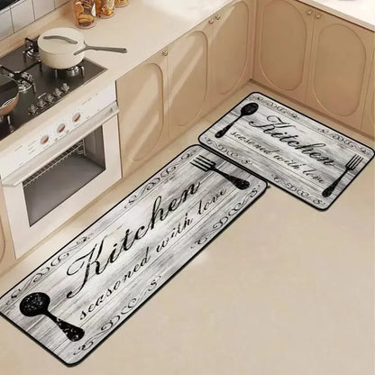 Washable Crystal Velvet Kitchen Mat - Ultra Soft, Non-Slip & Waterproof