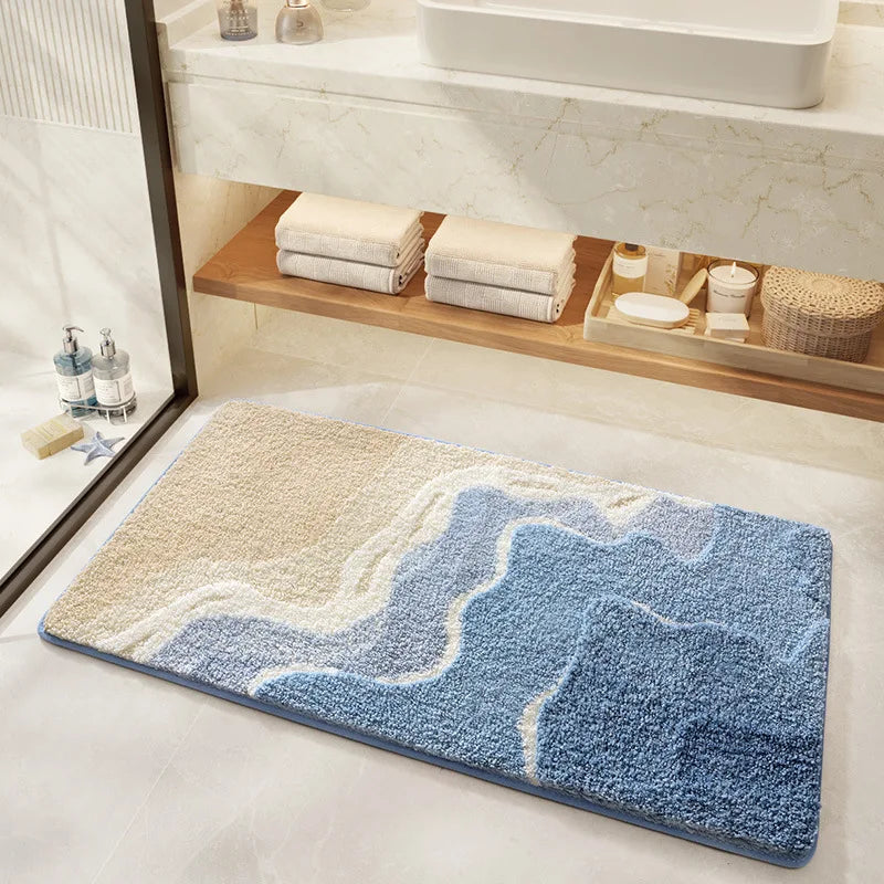 Minimalist Long Bath Mat - Super Absorbent, Non-Slip & Stain-Resistant Rug
