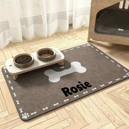 Diatomaceous Earth Pet Feeding Mat - Non-Slip, Stain-Resistant Tray for Dog & Cat Bowls