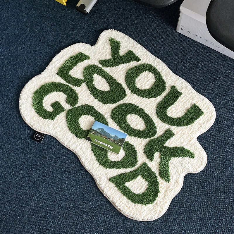 Funny Art Plush Rug - Special Shaped Faux Cashmere Carpet for Living Room