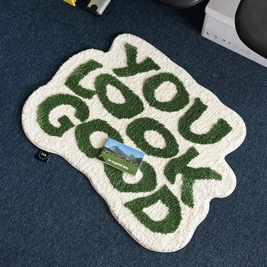 Funny Art Plush Rug - Special Shaped Faux Cashmere Carpet for Living Room