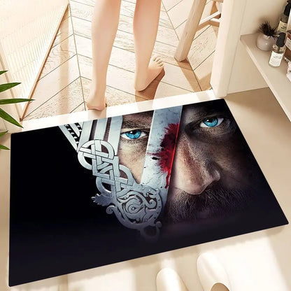Vikings Anime Logo Mat - Non-Slip Doormat for Game Room & Bedroom Decor