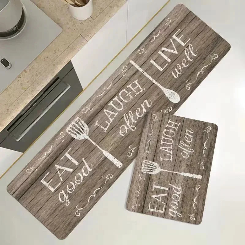 Washable Crystal Velvet Kitchen Mat - Ultra Soft, Non-Slip & Waterproof