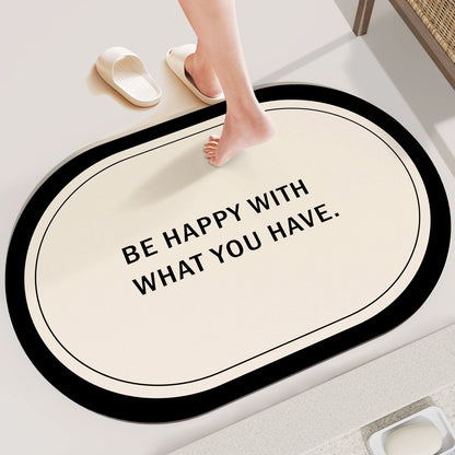Diatomite Bath Mat - Super Absorbent & Non-Slip Foot Mat for Bathroom and Toilet