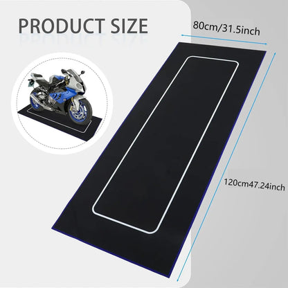 Custom Motorcycle Parking Mat - Oil Absorbent, Washable & Anti-Slip Garage Rug