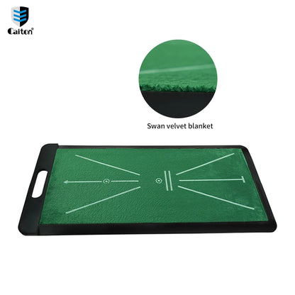 Premium Golf Swing Mat - Velvet Training Surface with Non-Slip Rubber Base