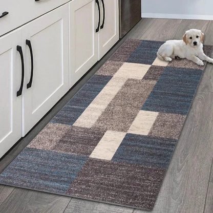 Geometric Area Rug - Non-Slip & Durable for Living Room, Hallway & Entrance