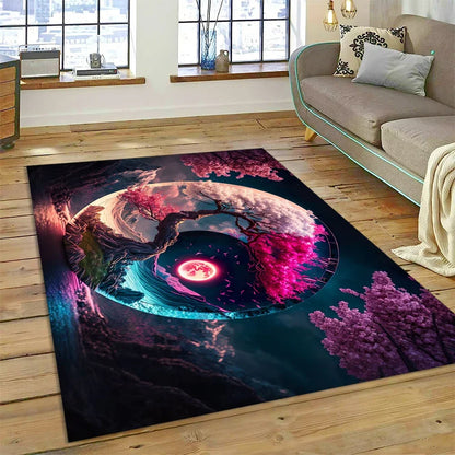 3D Yin Yang Tai Chi Rug - Meditation Area Carpet for Zen Living Room & Bedroom Decor