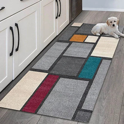 Geometric Area Rug - Non-Slip & Durable for Living Room, Hallway & Entrance