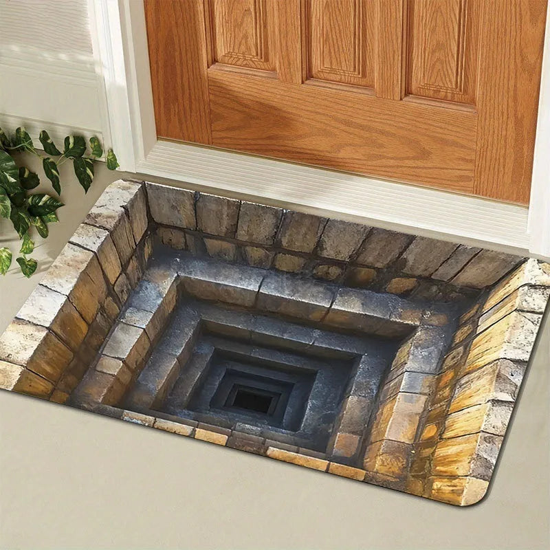 3D Illusion Doormat - Modern Abstract Abyss Design for Entrance & Gaming Room