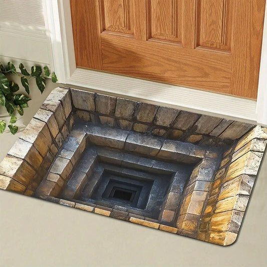 3D Illusion Doormat - Modern Abstract Abyss Design for Entrance & Gaming Room