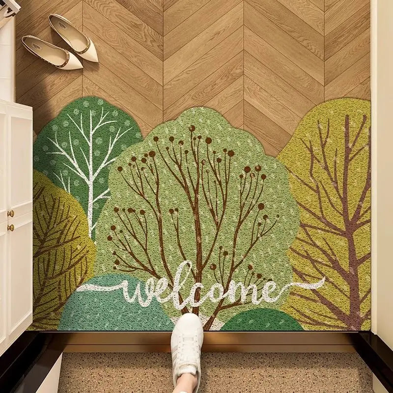 Scraper Doormat for Entrances - Anti-Slip & Dirt-Trapping "Silk Circle" Design