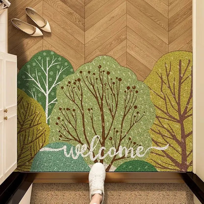 Scraper Doormat for Entrances - Anti-Slip & Dirt-Trapping "Silk Circle" Design