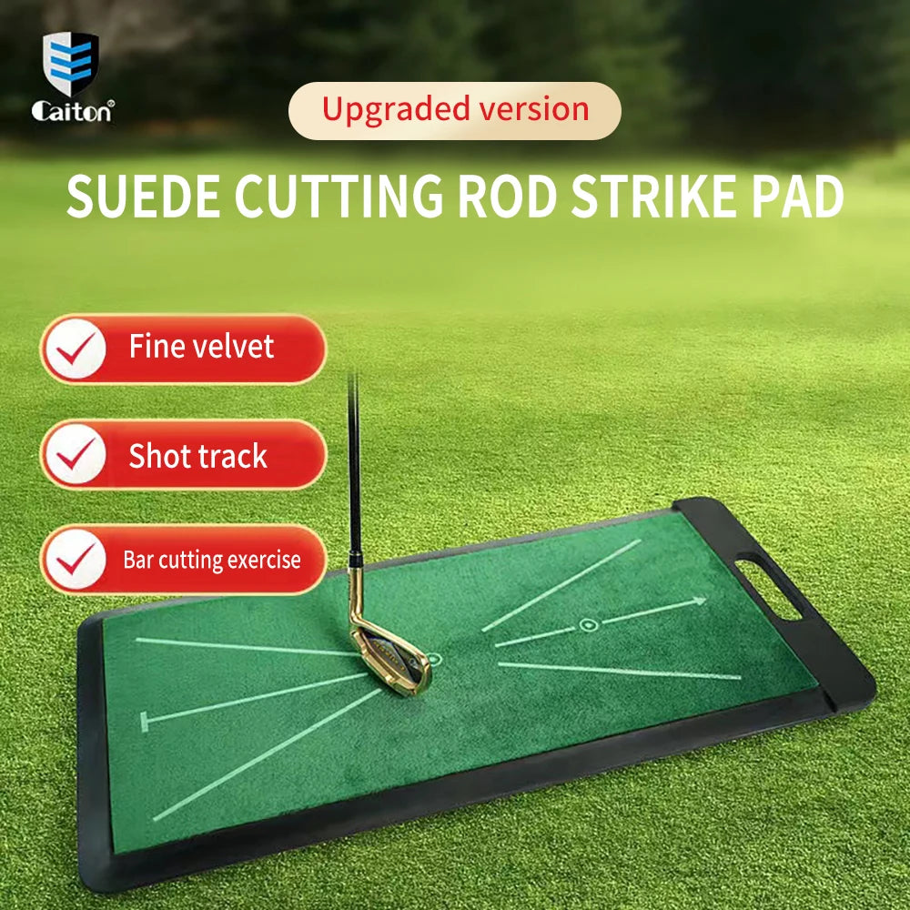 Premium Golf Swing Mat - Velvet Training Surface with Non-Slip Rubber Base
