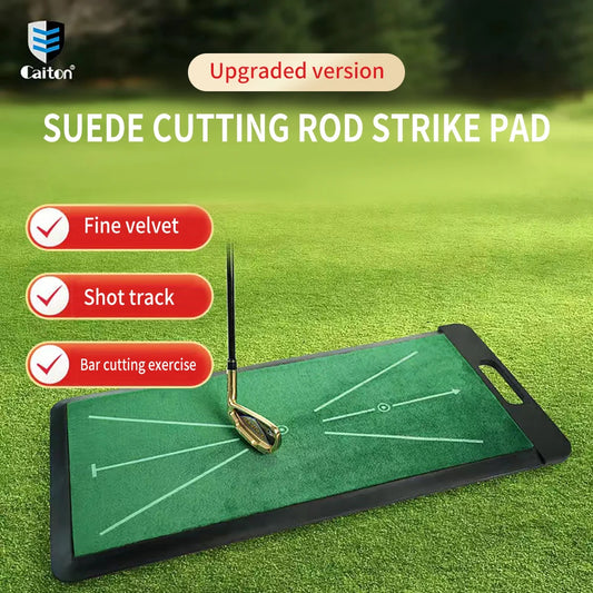 Premium Golf Swing Mat - Velvet Training Surface with Non-Slip Rubber Base