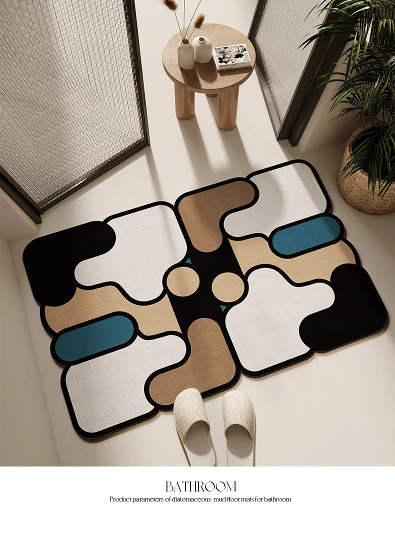 Modern Diatomite Bath Mat - Quick-Dry, Super Absorbent & Non-Slip
