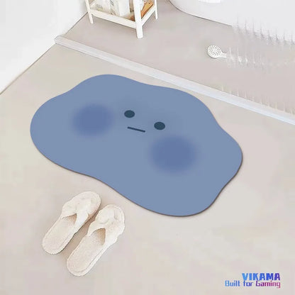 Cartoon Expressions Diatomite Mat - Cute, Non-Slip & Absorbent Bathroom Rug