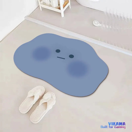 Cartoon Expressions Diatomite Mat - Cute, Non-Slip & Absorbent Bathroom Rug