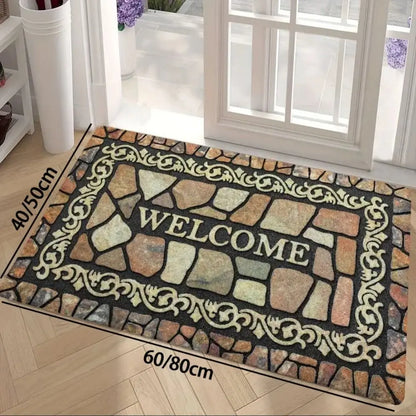 Ethnic Semi-Circular Doormat - Non-Slip, Anti-Foul & Easy Clean Welcome Mat