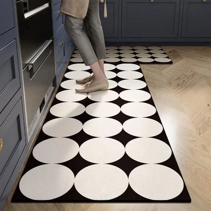 Light Luxury Diatomite Kitchen Mat 2-Piece Set - Absorbent & Anti-Slip Runner Rugs