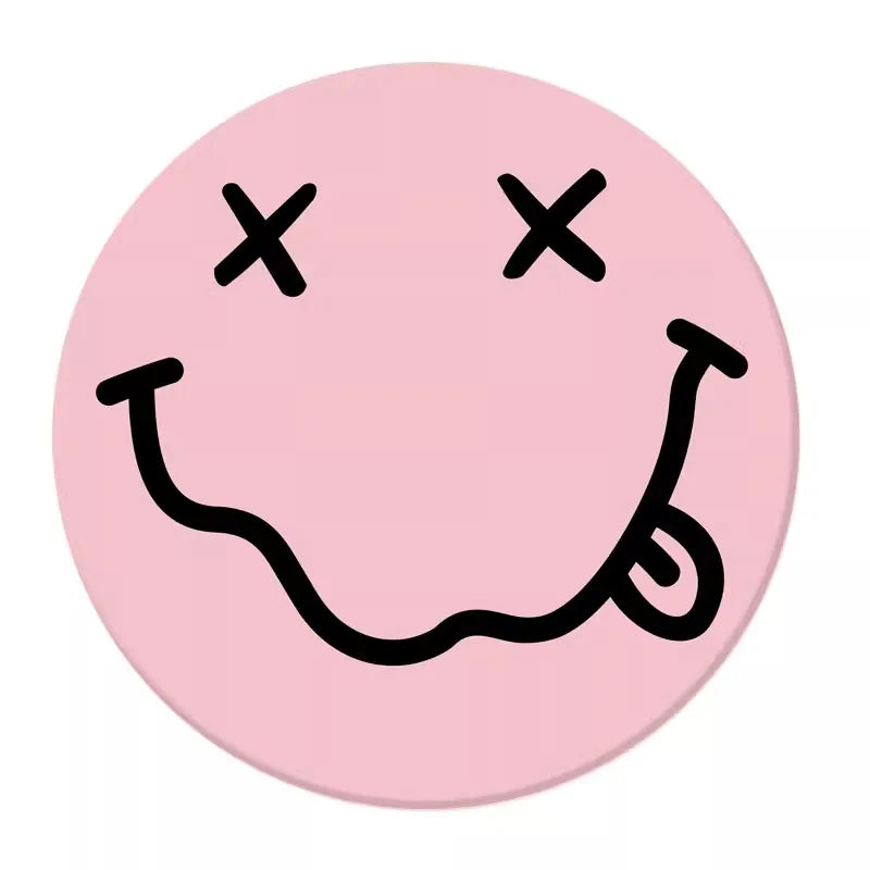 Smiling Face Round Rug - Soft & Comfortable Floor Mat for Living Room and Study