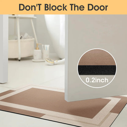 Machine Washable Bath Mat - Ultra Absorbent & Non-Slip with Rubber Backing