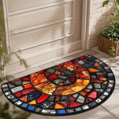 Winter Floral Doormat - Soft & Absorbent European Style Rug for Entrance & Bathroom