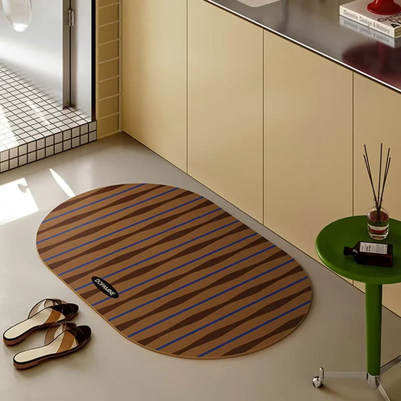 Simple Diatomite Bath Mat - Super Absorbent & Non-Slip Toilet Foot Rug