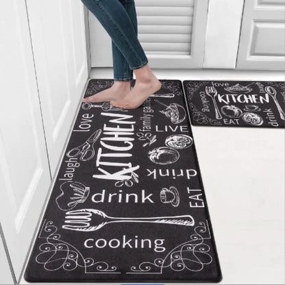 Washable Crystal Velvet Kitchen Mat - Ultra Soft, Non-Slip & Waterproof
