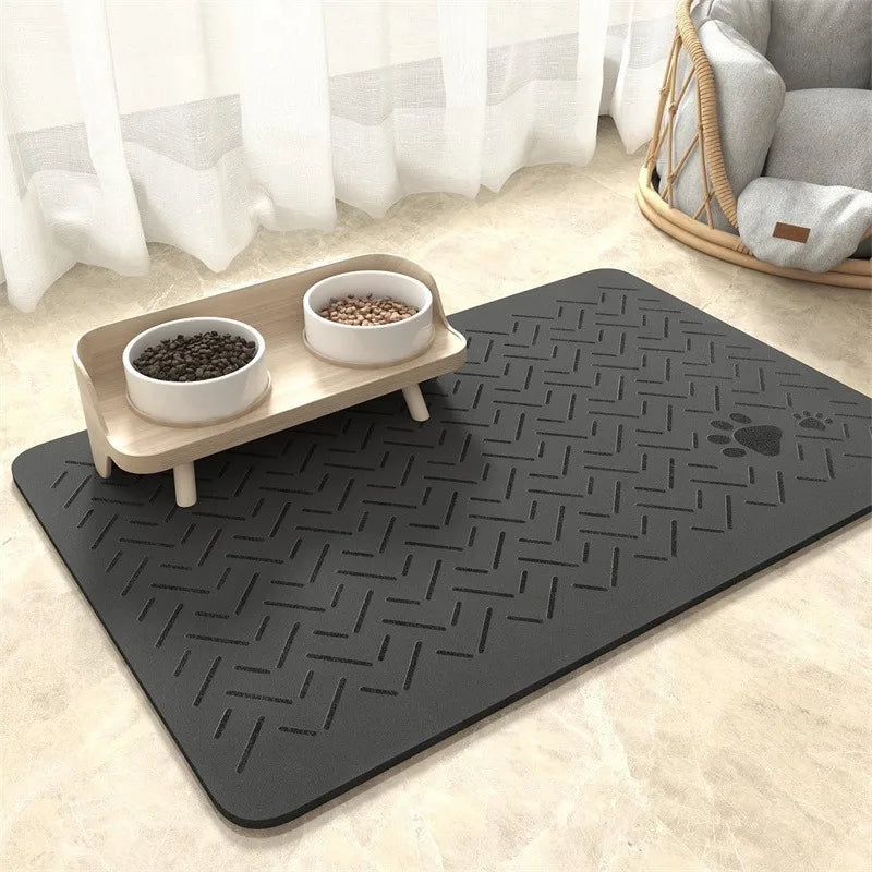 Non-Slip Pet Feeding Mat - Water-Resistant & Easy Clean Tray for Dog & Cat
