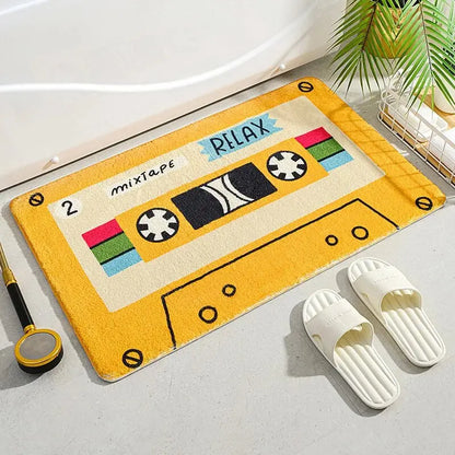 Cartoon Music Tape Doormat - Waterproof & Non-Slip Entrance Mat for Balcony & Bathroom