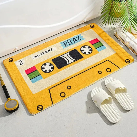 Cartoon Music Tape Doormat - Waterproof & Non-Slip Entrance Mat for Balcony & Bathroom
