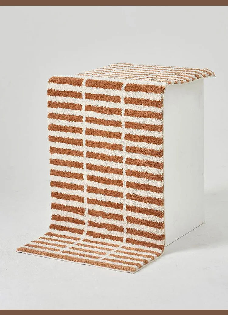 Korean Brick Pattern Rug - Aesthetic Bedside & Nursery Floor Mat for Bedroom