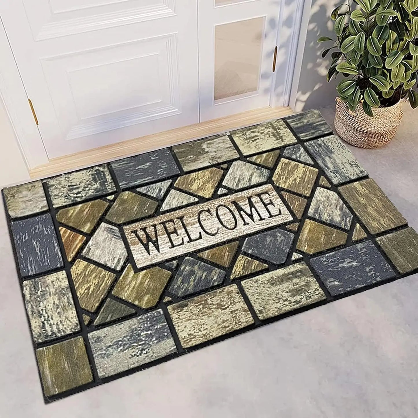 Heavy-Duty PVC Scraper Mat - Anti-Slip Dirt Trapper for Entrance & Mudroom