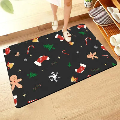 Christmas Diatomite Doormat - Quick-Dry, Absorbent & Non-Slip for Toilet Door