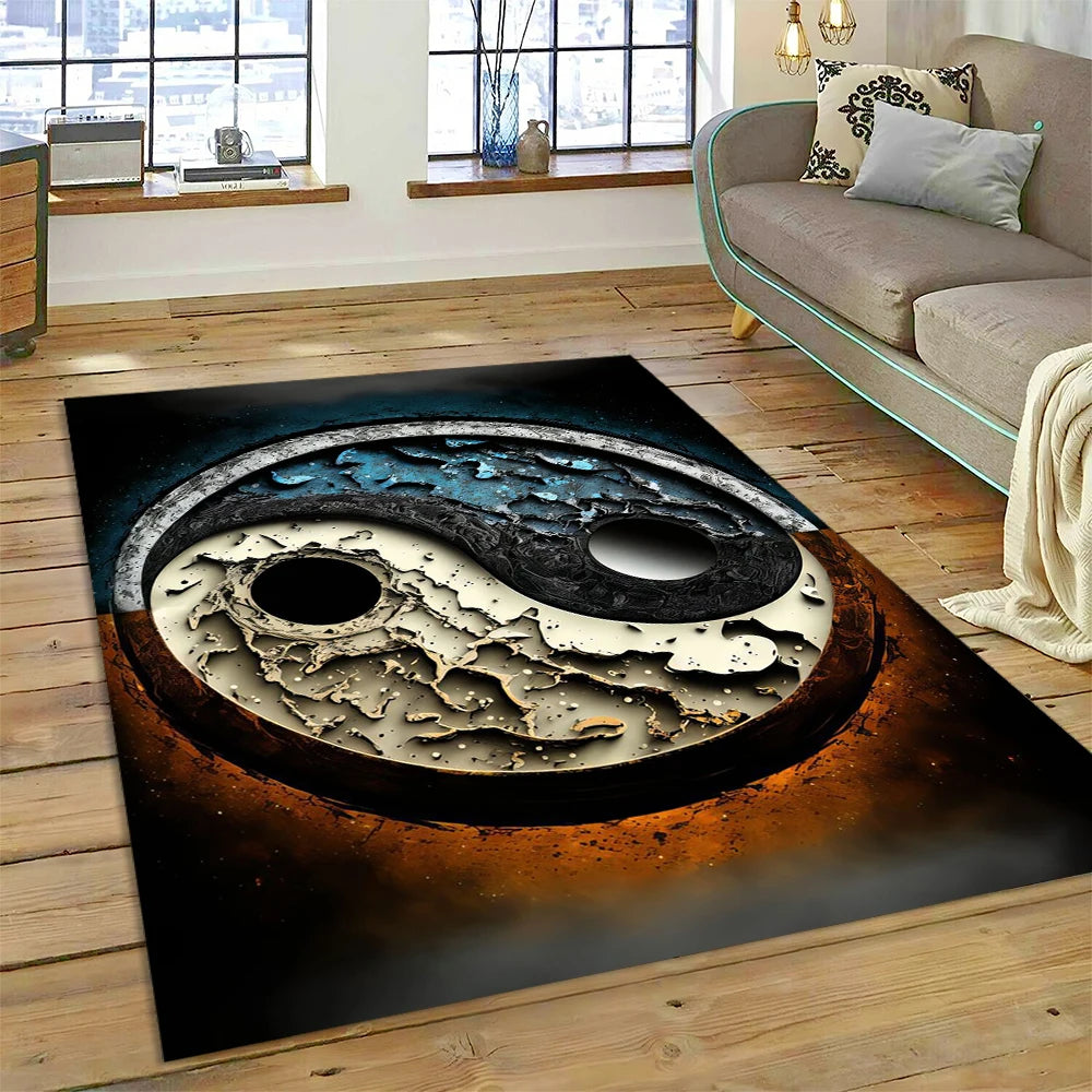 3D Yin Yang Tai Chi Rug - Meditation Area Carpet for Zen Living Room & Bedroom Decor