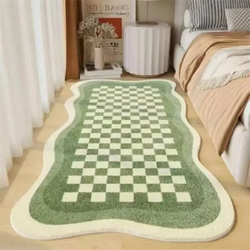 Cream Plush Bedside Rug - Ultra Soft & Non-Slip Faux Cashmere Carpet
