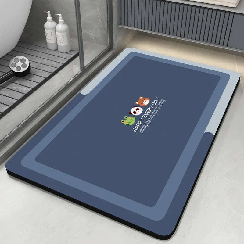 Diatomaceous Earth Bath Mat - Super Absorbent & Quick-Dry Non-Slip Bathroom Floor Mat