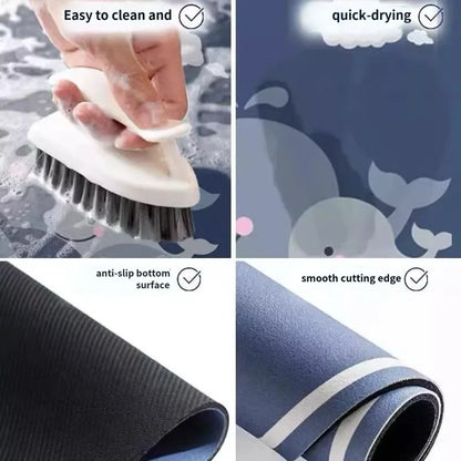 Cute Cat Diatomite Mat Set - Absorbent & Non-Slip Kitchen Floor Mats, Stain-Resistant