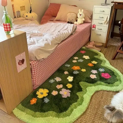 Moss Flower Area Rug - Ultra Soft Carpet for Living Room, Bedroom & Nursery
