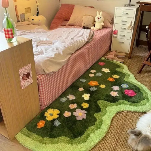 Moss Flower Area Rug - Ultra Soft Carpet for Living Room, Bedroom & Nursery