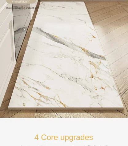 Marble Diatomite Mat 2-Piece Set - Light Luxury, Absorbent & Non-Slip
