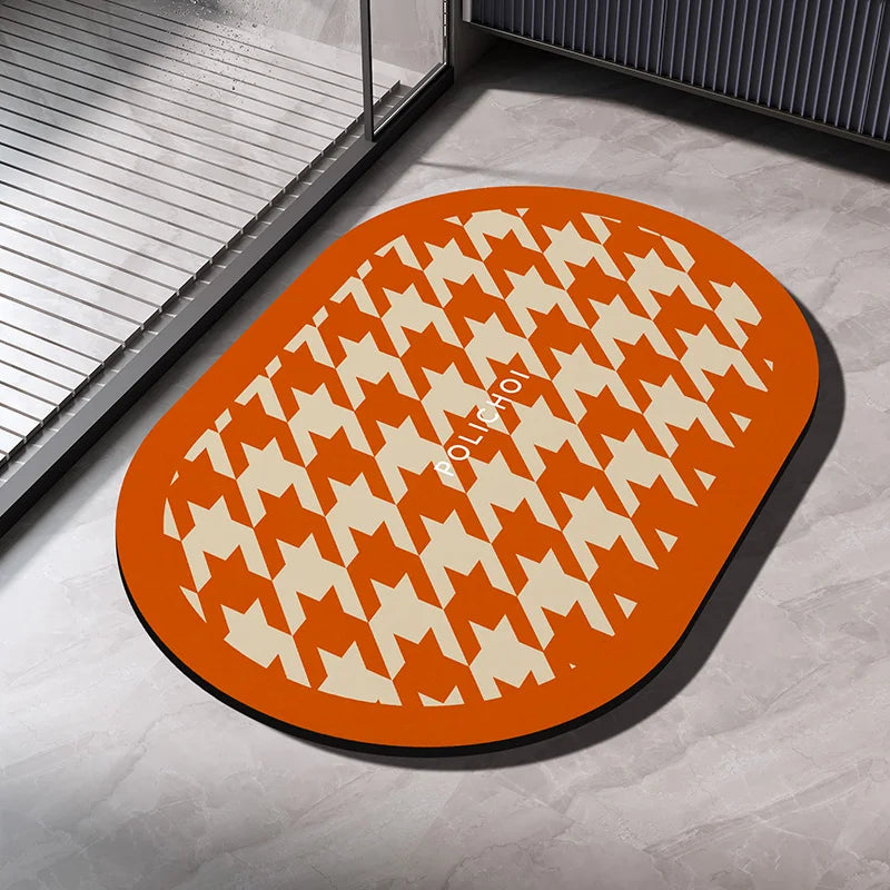Diatomaceous Earth Bath Mat - Super Absorbent & Quick-Dry Non-Slip Bathroom Floor Mat