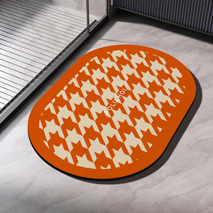 Diatomaceous Earth Bath Mat - Super Absorbent & Quick-Dry Non-Slip Bathroom Floor Mat